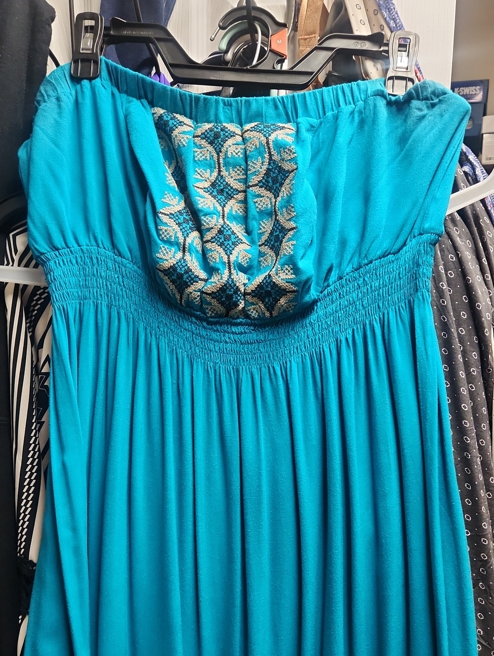 torrid Turquoise Strapless Embroidered Bust Sundress